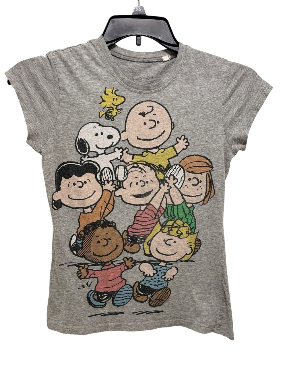 Girls' Gray Peanuts Crewneck Tee with Character Graphic Size L